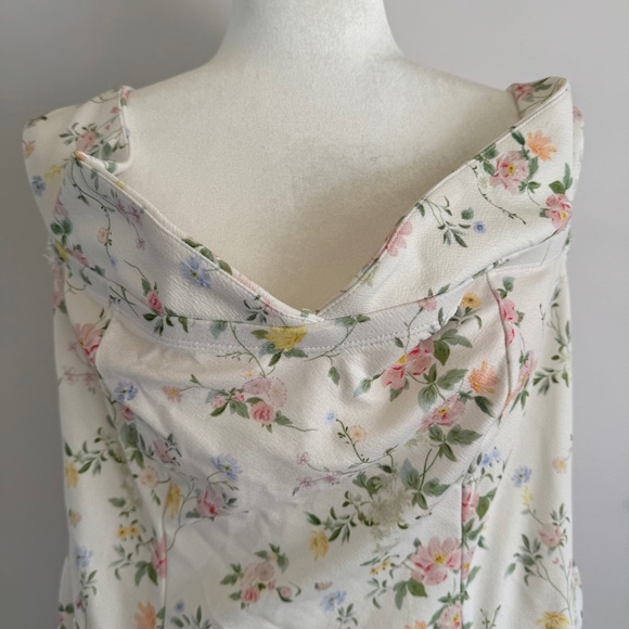 SHEIN Curve 2XL White Floral Midi Dress | Plus Size Romantic - Picture 4 of 7